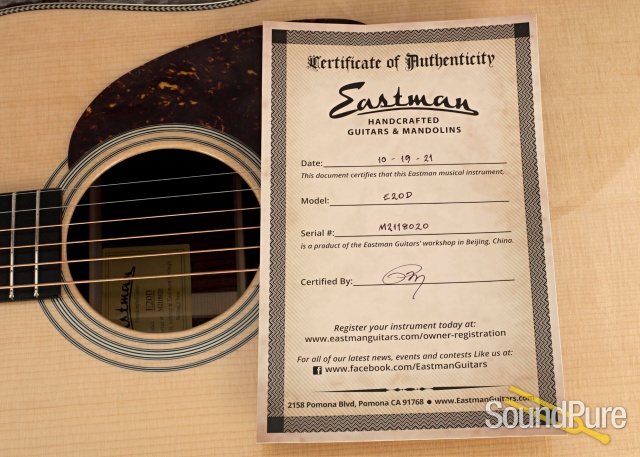 Eastman E20D Adirondack/Rosewood Acoustic #M2118020 — image 6