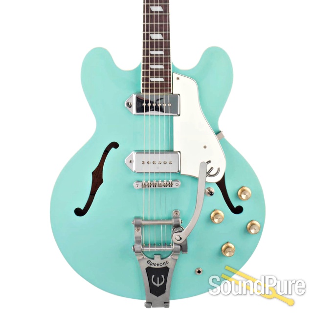 Epiphone Casino VT TQ Turquoise Guitar #R96L-0182 - Used — image 1