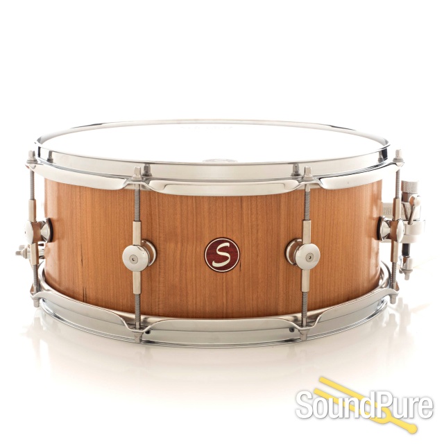 Sugar Percussion 6x14 Black Cherry Stave Snare Drum — image 1