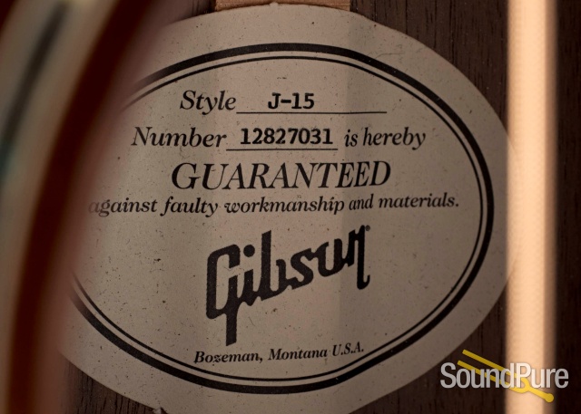 Gibson J-15 Sitka/Walnut Acoustic Guitar #1287031 - Used — image 4