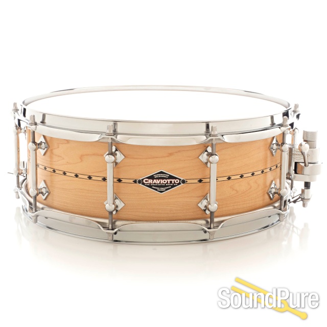 Craviotto 5.5x14 Maple Custom Shop Snare Drum-Maple Inlay — image 1