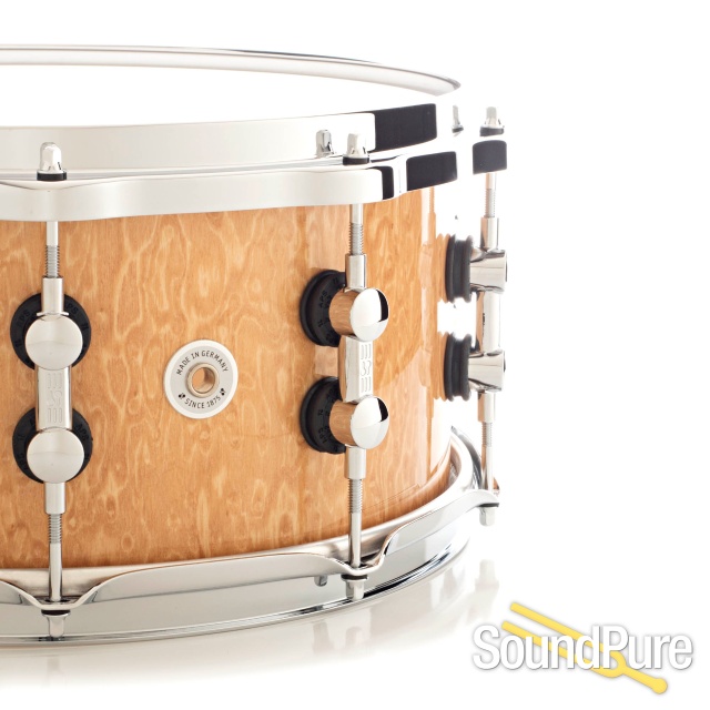Sonor 6.5x14 SQ2 Medium Maple Snare Drum-Birdseye Amber — image 3
