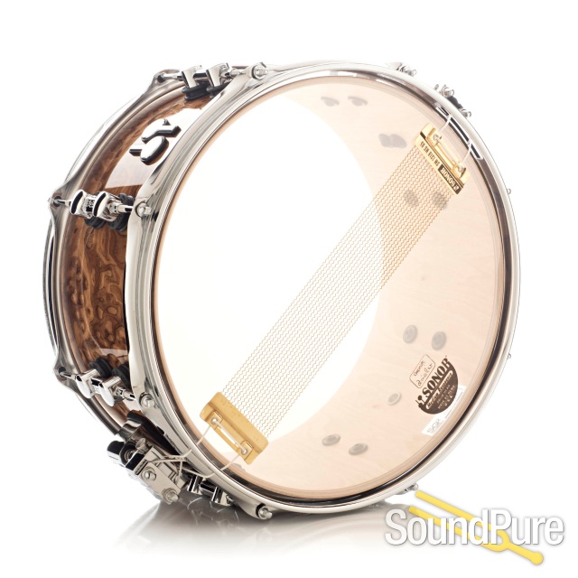 Sonor 6.5x13 SQ2 Medium Birch Snare Drum Chocolate Burl — image 2