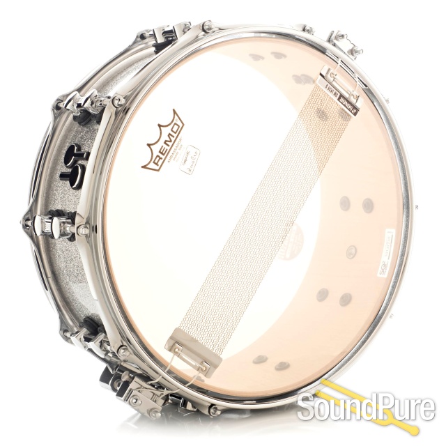 Sonor 5.5x14 SQ2 Medium Maple Snare Drum- Silver Sparkle — image 2