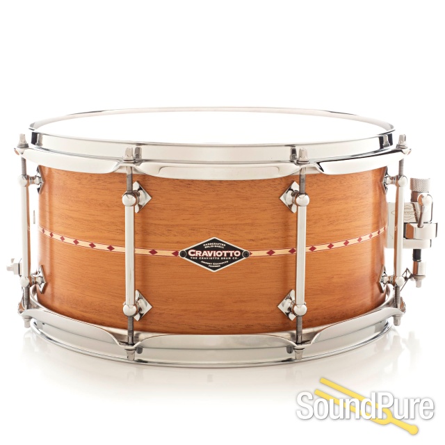 Craviotto 6.5x13 Mahogany w/Inlay Custom Snare Drum BB/BB — image 1
