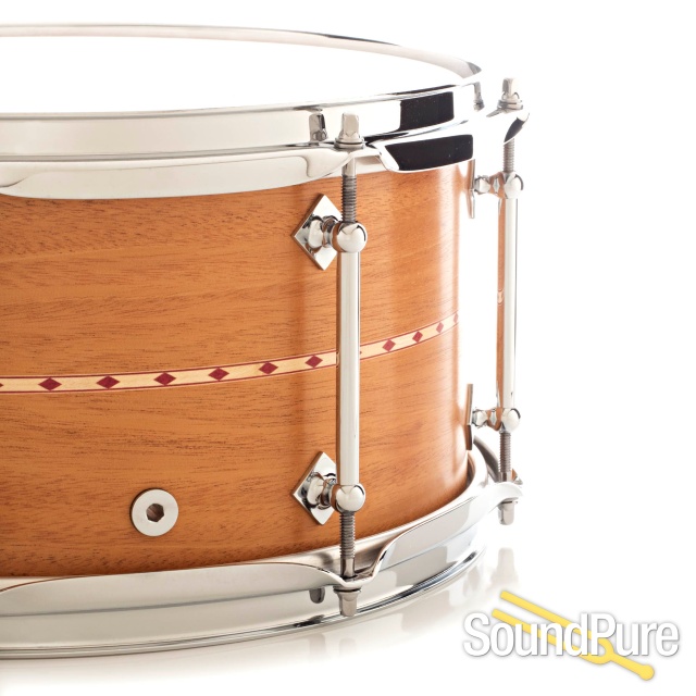Craviotto 6.5x13 Mahogany w/Inlay Custom Snare Drum BB/BB — image 3