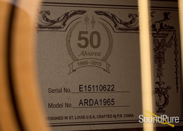 Alvarez ARDA 1965 Sitka/Acacia Guitar #E15110622 - Used — image 3