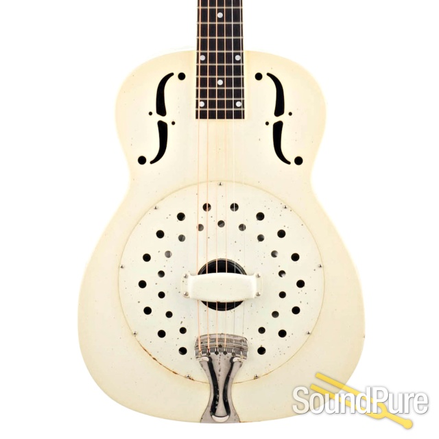 National 14-Fret Collegian White Resophonic #22500 - Used — image 1
