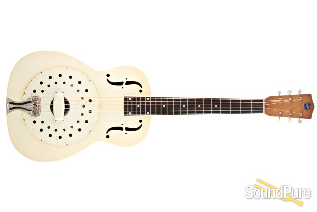 National 14-Fret Collegian White Resophonic #22500 - Used — image 8