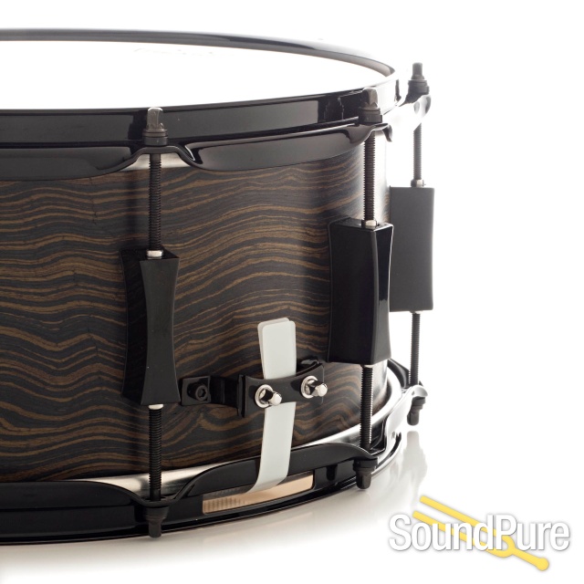 Pork Pie 6.5x14 Maple Snare Drum Wavy Ebony Black Hardware — image 4