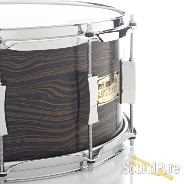 Pork Pie 7x14 Maple Snare Drum Wavy Ebony Veneer — image 3