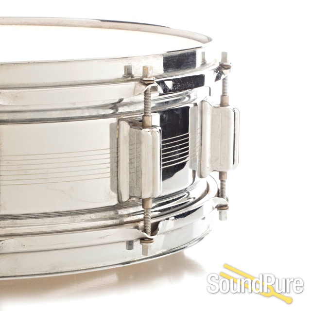 Rogers 5x14 7-Line Chrome Over Brass Dynasonic Snare Drum — image 3