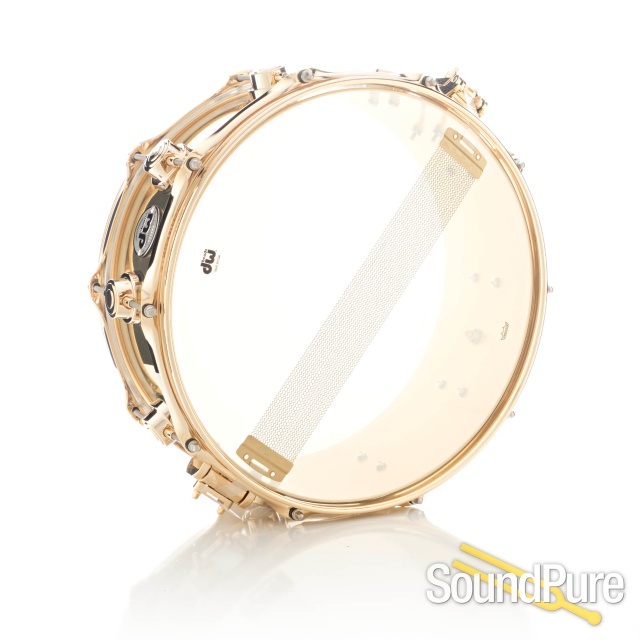 DW 5.5x14 Collectors Series Bell Brass Snare Drum-Gold — image 2