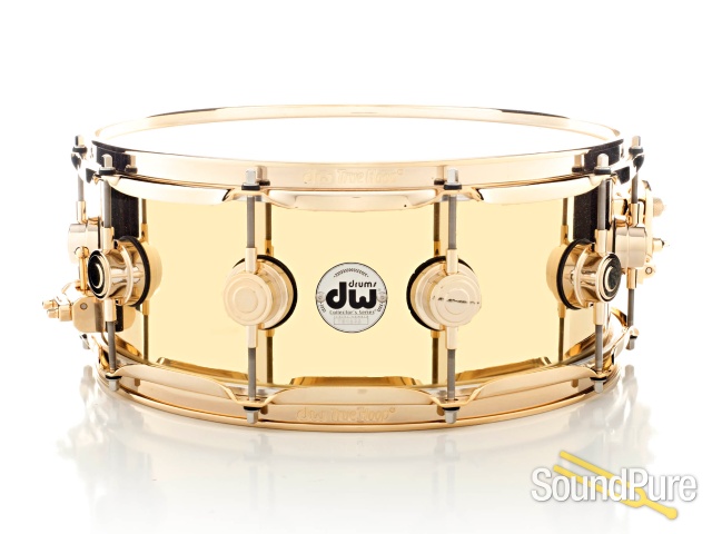 DW 5.5x14 Collectors Series Bell Brass Snare Drum-Gold — image 1