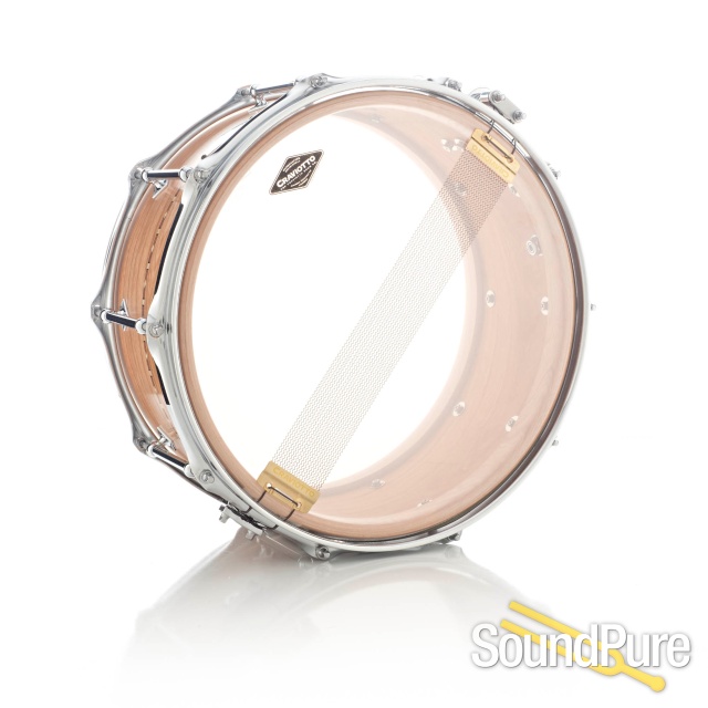 Craviotto 6.5x14 Cherry Custom Snare Drum-Walnut Inlay BB/BB — image 2