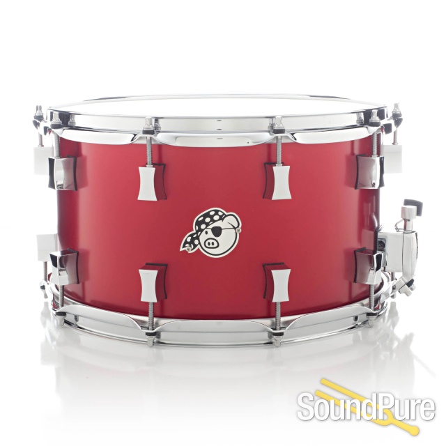 Pork Pie 8x14 Copper Snare Drum Satin Candy Apple Red