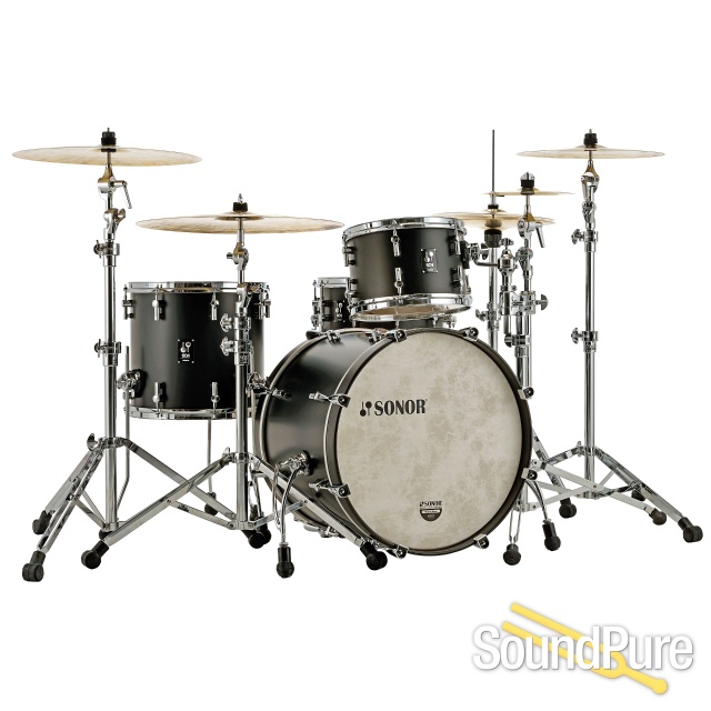 Sonor 3pc SQ1 320 Drum Set GT Black Matching Hoops
