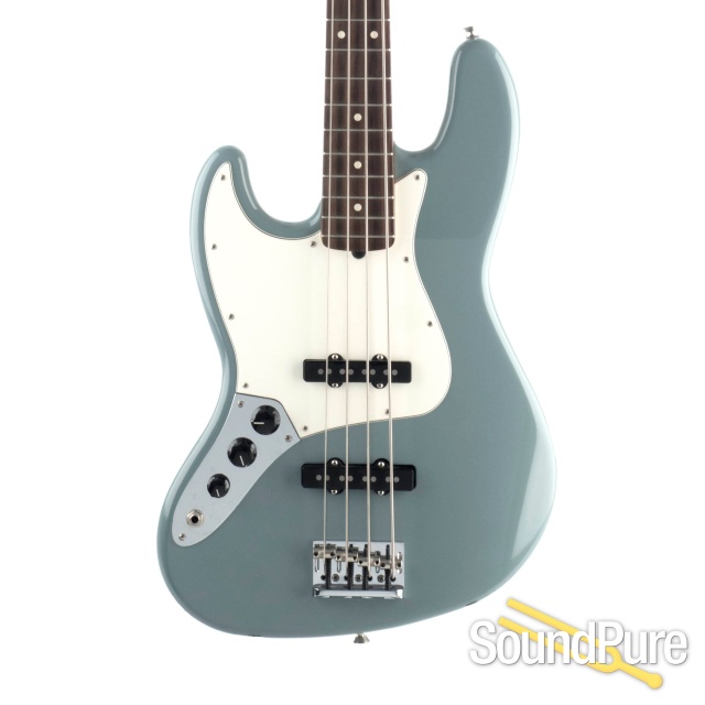 Fender Am Pro Jazz Bass Sonic Gray Lefty #US17046486 - Used — image 1