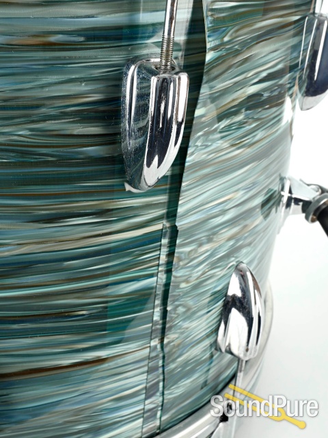 Majestic 4pc 1960s De Luxe Vintage Drum Set - Aqua Strata — image 2
