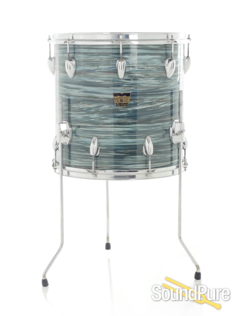 Majestic 4pc 1960s De Luxe Vintage Drum Set - Aqua Strata — image 7