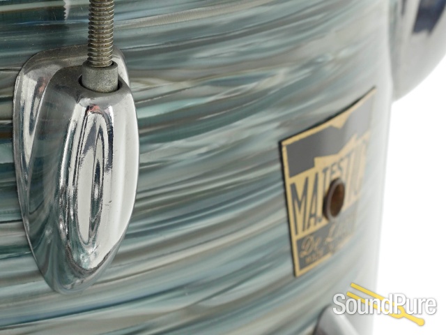 Majestic 4pc 1960s De Luxe Vintage Drum Set - Aqua Strata — image 14