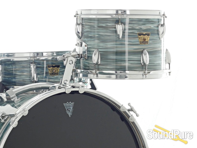 Majestic 4pc 1960s De Luxe Vintage Drum Set - Aqua Strata — image 15