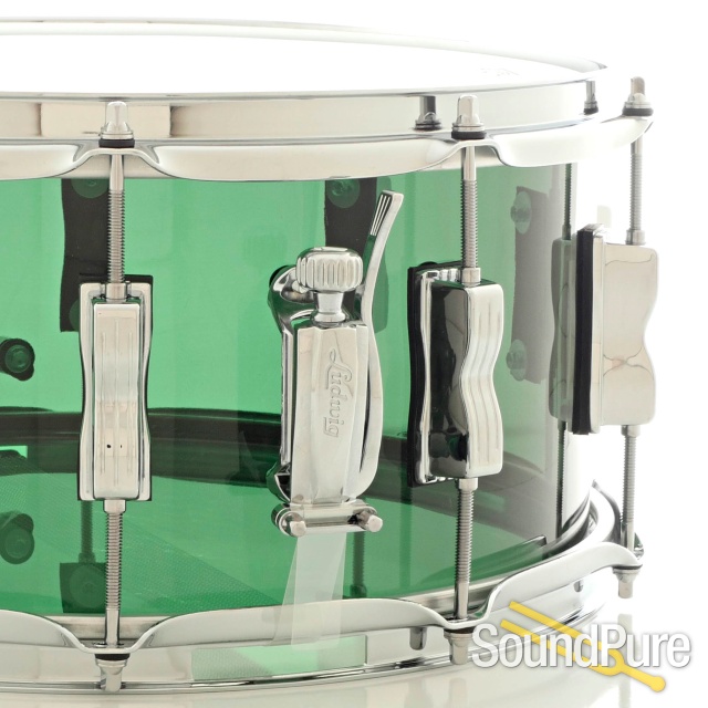 Ludwig 6.5x14 Green Vistalite Acrylic Snare Drum LS903VXX49 — image 2