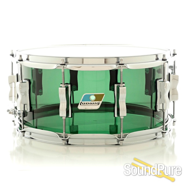 Ludwig 6.5x14 Green Vistalite Acrylic Snare Drum LS903VXX49 — image 1