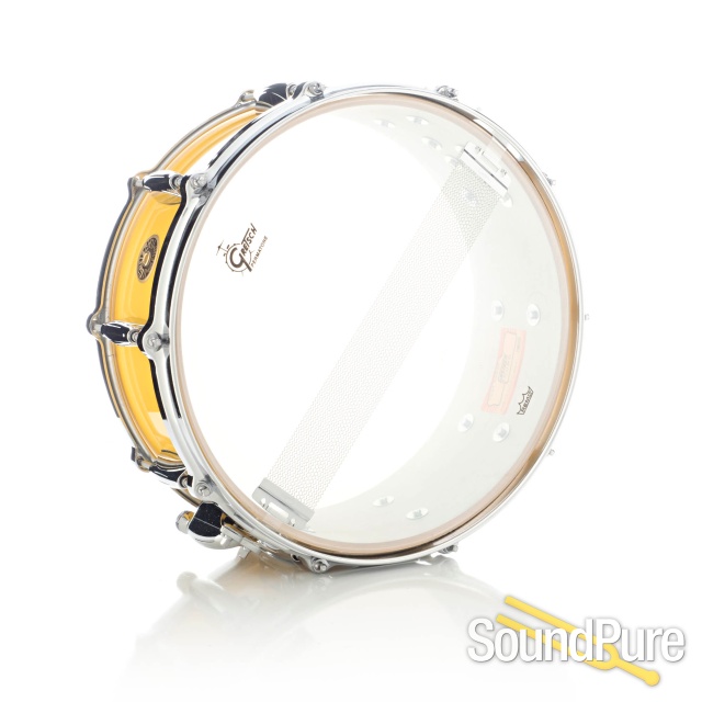 Gretsch 5.5x14 USA Custom Maple Snare Drum-Yellow Gloss — image 2