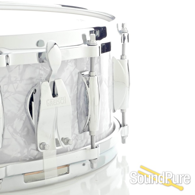 Gretsch 5.5x14 USA Custom Maple Snare Drum White Marine — image 3