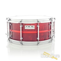Pork Pie 6.5x14 Painted Brass Snare Drum - Candy Red Pork Pie 6.5x14 Painted Brass Snare Drum - Candy Red