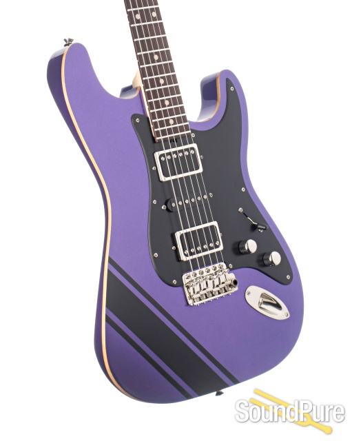 Tuttle Tuned S Plum Crazy Racing Stripe Electric Guitar #718 — image 2