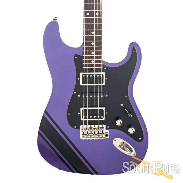 Tuttle Tuned S Plum Crazy Racing Stripe Electric Guitar #718 — image 1