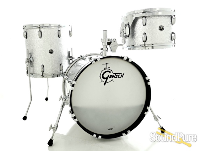 Gretsch 3pc Brooklyn Series Jazz Drum Set-Silver Sparkle