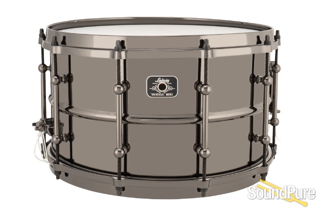 Ludwig 8x14 Universal Brass Snare Drum-Black Nickel — image 1