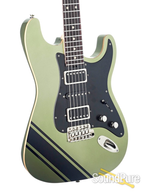 Tuttle Tuned S Star Lime Racing Stripe Electric Guitar #719 — image 2