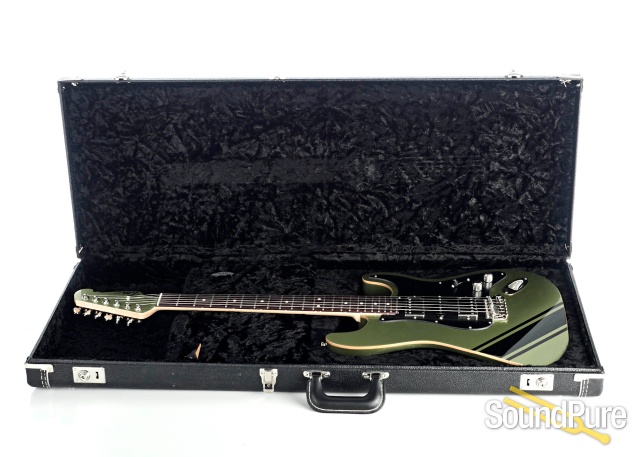 Tuttle Tuned S Star Lime Racing Stripe Electric Guitar #719 — image 4