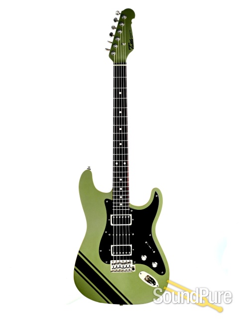 Tuttle Tuned S Star Lime Racing Stripe Electric Guitar #719 — image 8