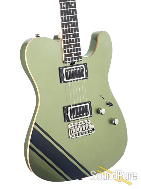 Tuttle Tuned T Star Lime Racing Stripe Electric Guitar #720 — image 2