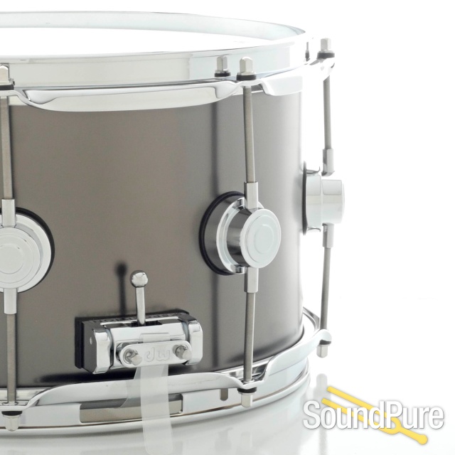 DW 7x13 Collectors Black Satin over Brass Snare Drum — image 2