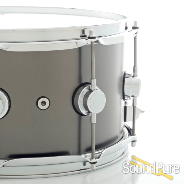DW 7x13 Collectors Black Satin over Brass Snare Drum — image 5
