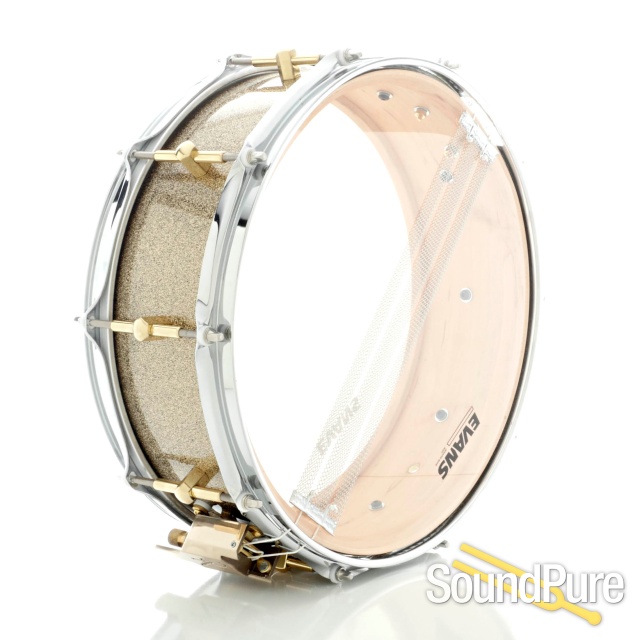 Noble & Cooley 5x14 SS Classic Maple Snare Drum-Gold Sparkle — image 3