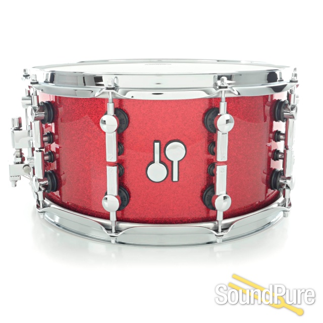Sonor 7x14 SQ2 Heavy Beech Snare Drum- Red Sparkle Lacquer — image 1