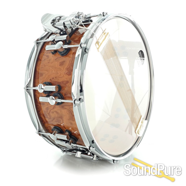 Sonor 6.5x14 SQ2 Vintage Beech Snare Drum-Walnut Roots Gloss — image 3