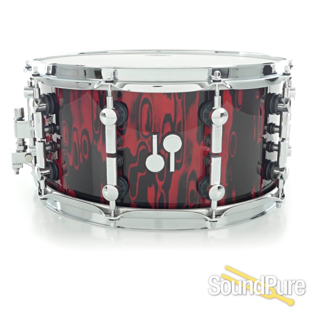 Sonor 7x14 SQ2 Heavy Birch Snare Drum Red Tribal — image 1