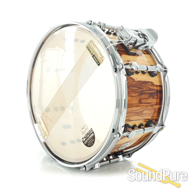Sonor 7x13 SQ2 Heavy Birch Snare Drum African Marble Gloss — image 3