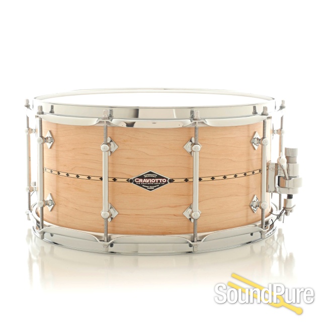 Craviotto 7x14 Maple Custom Shop Snare Drum-Maple Inlay — image 1