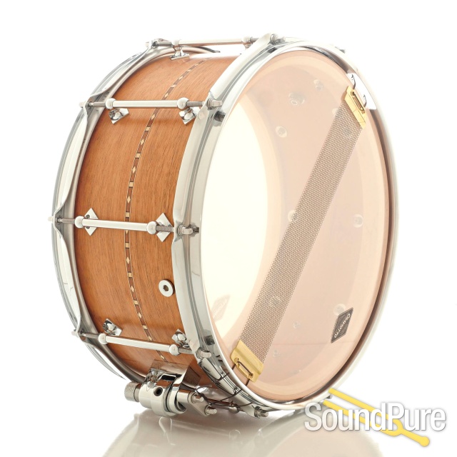 Craviotto 6.5x14 Mahogany Custom Snare Drum with Inlay 30/30 — image 3