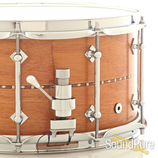 Craviotto 7x14 Mahogany Custom Snare Drum with Walnut Inlay — image 2