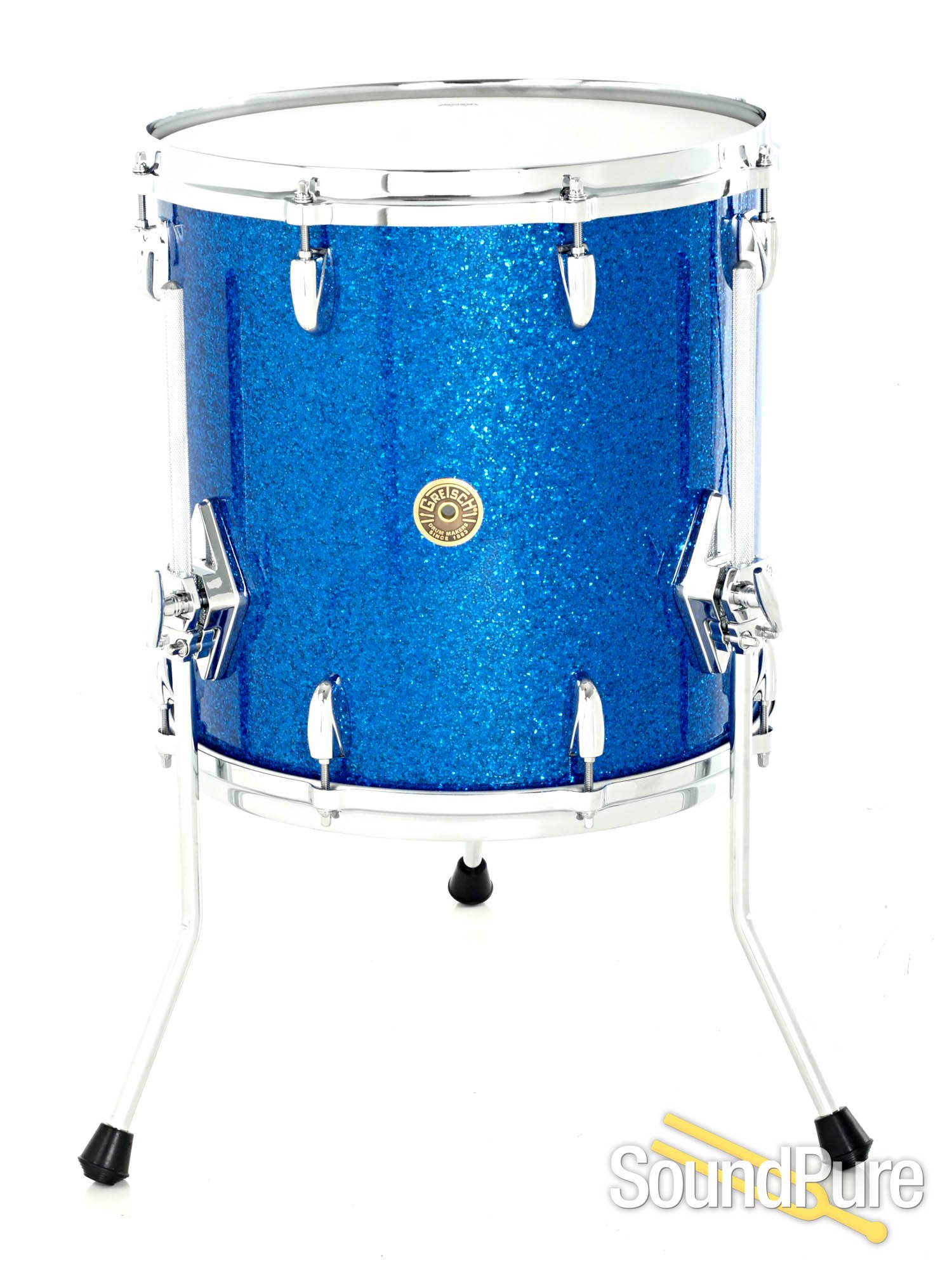 Gretsch 3pc USA Custom Drum Set Blue Glass Glitter 12/14/20